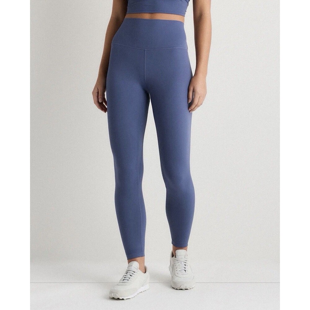 NWT QUINCE L Ultra-Form High-Rise Stormy Blue Leggings Soft Athleisure Active
